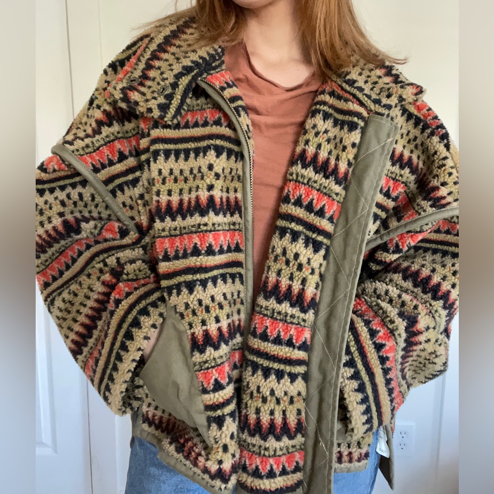 Free People Oversized Fleece Jacket, Small